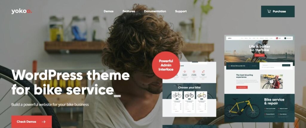 yoko wordpress theme for bike service