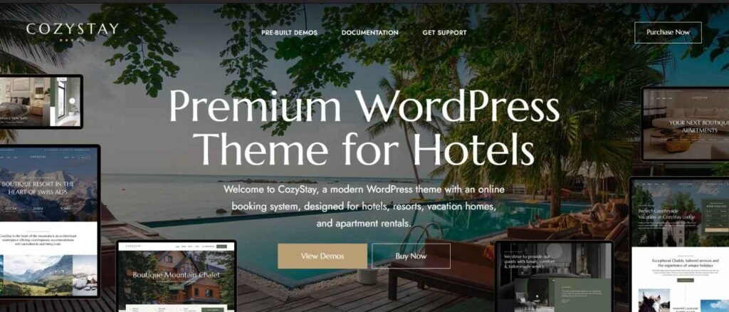 cozystay premium wordpress theme for hotels